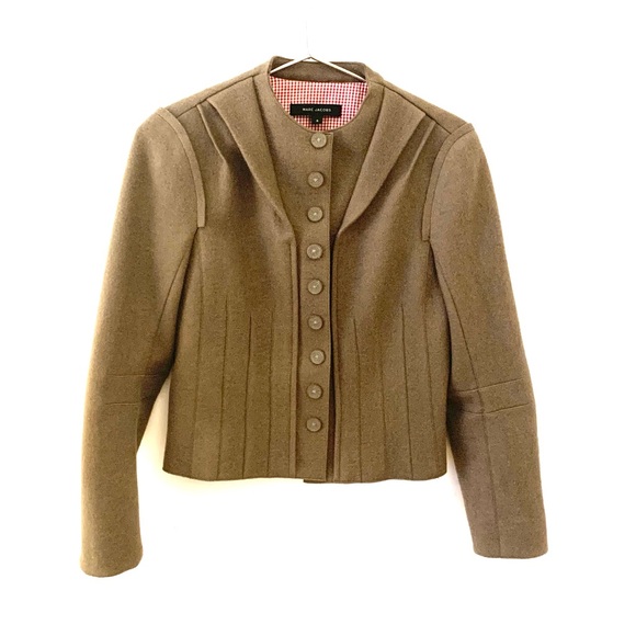 MARC JACOBS Tailored Wool Military Style Jacket, Khaki - Picture 1 of 14